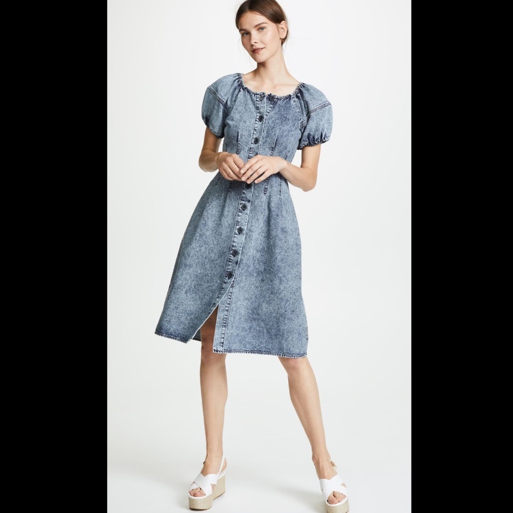 SEA New York Denim Jocelyn Acid Wash Dress Indigo